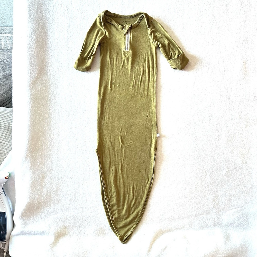 Posh Peanut NB Sleeping‎ Gown Army Green Viscose Bamboo Pajama Military Cozy